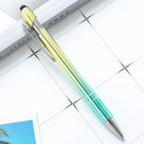 500Pcs/Lot Gradient Color Metal Pen Wholesale Aluminum Ballpoint Pen Laser Engrave logo Touch Screen Metal Ball Pen