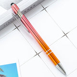 500Pcs/Lot Gradient Color Metal Pen Wholesale Aluminum Ballpoint Pen Laser Engrave logo Touch Screen Metal Ball Pen