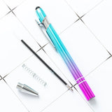 500Pcs/Lot Gradient Color Metal Pen Wholesale Aluminum Ballpoint Pen Laser Engrave logo Touch Screen Metal Ball Pen
