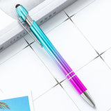 500Pcs/Lot Gradient Color Metal Pen Wholesale Aluminum Ballpoint Pen Laser Engrave logo Touch Screen Metal Ball Pen