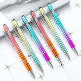 500Pcs/Lot Gradient Color Metal Pen Wholesale Aluminum Ballpoint Pen Laser Engrave logo Touch Screen Metal Ball Pen