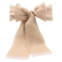 50PCS Natural Hessian Burlap Chair Sashes Rustic Burlap Chair Bow  for Wedding Events Banquet Decoration