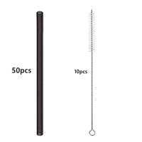 50pcs Barware Eco-friendly Straws 8*200mm Glass Reusable Straws Straws Drinkware Smoothies For Cocktails Drinking Accessories