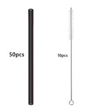 50pcs Barware Eco-friendly Straws 8*200mm Glass Reusable Straws Straws Drinkware Smoothies For Cocktails Drinking Accessories