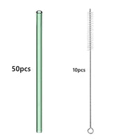 50pcs Barware Eco-friendly Straws 8*200mm Glass Reusable Straws Straws Drinkware Smoothies For Cocktails Drinking Accessories