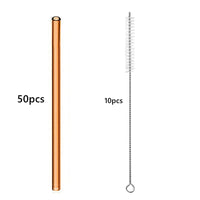 50pcs Barware Eco-friendly Straws 8*200mm Glass Reusable Straws Straws Drinkware Smoothies For Cocktails Drinking Accessories