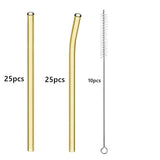 50pcs Barware Eco-friendly Straws 8*200mm Glass Reusable Straws Straws Drinkware Smoothies For Cocktails Drinking Accessories
