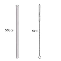 50pcs Barware Eco-friendly Straws 8*200mm Glass Reusable Straws Straws Drinkware Smoothies For Cocktails Drinking Accessories