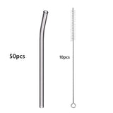 50pcs Barware Eco-friendly Straws 8*200mm Glass Reusable Straws Straws Drinkware Smoothies For Cocktails Drinking Accessories