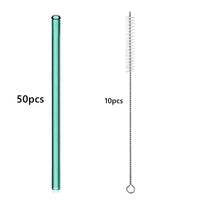 50pcs Barware Eco-friendly Straws 8*200mm Glass Reusable Straws Straws Drinkware Smoothies For Cocktails Drinking Accessories