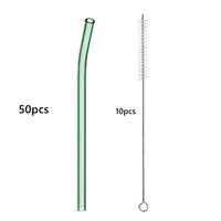 50pcs Barware Eco-friendly Straws 8*200mm Glass Reusable Straws Straws Drinkware Smoothies For Cocktails Drinking Accessories