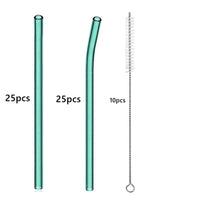 50pcs Barware Eco-friendly Straws 8*200mm Glass Reusable Straws Straws Drinkware Smoothies For Cocktails Drinking Accessories