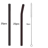 50pcs Barware Eco-friendly Straws 8*200mm Glass Reusable Straws Straws Drinkware Smoothies For Cocktails Drinking Accessories