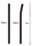 50pcs Barware Eco-friendly Straws 8*200mm Glass Reusable Straws Straws Drinkware Smoothies For Cocktails Drinking Accessories