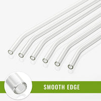 50pcs Barware Eco-friendly Straws 8*200mm Glass Reusable Straws Straws Drinkware Smoothies For Cocktails Drinking Accessories