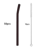 50pcs Barware Eco-friendly Straws 8*200mm Glass Reusable Straws Straws Drinkware Smoothies For Cocktails Drinking Accessories