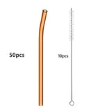 50pcs Barware Eco-friendly Straws 8*200mm Glass Reusable Straws Straws Drinkware Smoothies For Cocktails Drinking Accessories