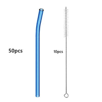 50pcs Barware Eco-friendly Straws 8*200mm Glass Reusable Straws Straws Drinkware Smoothies For Cocktails Drinking Accessories