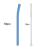 50pcs Barware Eco-friendly Straws 8*200mm Glass Reusable Straws Straws Drinkware Smoothies For Cocktails Drinking Accessories