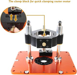 O'SKOOL Router Lift Systems for 3-1/2" Diameter Motors, 9-1/4'' x 11-3/4'' Plate 5-Piece Insert Ring Kit