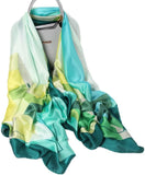 ميكنج تيك اوشحة، اوشحة حريرية طويلة للنساء، اوشحة حريرية طويلة بأنماط هندسية، شالات واقية من الشمس، اوشحة ملفوفة خفيفة الوزن، اوشحة عصرية لجميع المواسم