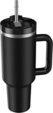 ALMEKAQUZ 40 oz Tumbler With Handle and Straw Lid Insulated Reusable Stainless Steel Water Bottle Travel Mug Iced Coffee Cup Travel Mug for Hot and Cold Beverages 40 oz Tumbler with Handle (White)