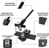 ChiButtons Kit 25mm (1") Button Maker Badge Press Machine-B400 + 25mm Round Die Moulds + 500 Set Pin Button Components + Adjustable Circle Cutter (Black)