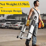 BuTuTaa 3.8 M Multipurpose Folding Teles Ladder A Frame A Shape Aluminium Portable Extendable Extension Telescoping Steps for Home Office Indoor Outdoor 150Kg Capacity (/CE)