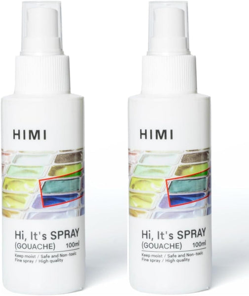AOOK HIMI Gouache 2Sets 100ml (3.38-oz) Bottle Wetting Spray, Suitable for gouache pigments, Art Supplies for Professionals, Nice Gift Art hobbyist (2X100ml)