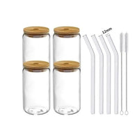 550ml/400ml Glass Cup With Lid and Straw Transparent Bubble Tea Cup Juice Glass Beer Can Milk Mocha Cups Breakfast Mug Drinkware