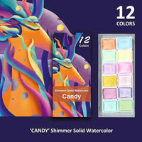 6/12 Colors Metallic Solid Watercolor Paint Set Glitter Water Color Pigment For Painting School Stationery Art Supplies