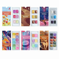 6/12 Colors Metallic Solid Watercolor Paint Set Glitter Water Color Pigment For Painting School Stationery Art Supplies