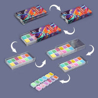 6/12 Colors Metallic Solid Watercolor Paint Set Glitter Water Color Pigment For Painting School Stationery Art Supplies
