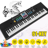 61 Keys Digital Music Electronic Piano Keyboard Piano Kids Multifunctional Electric Piano with Microphone Function for Beginners