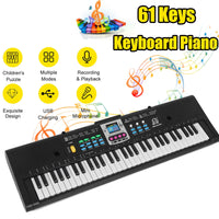 61 Keys Digital Music Electronic Piano Keyboard Piano Kids Multifunctional Electric Piano with Microphone Function for Beginners