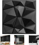 Mylindde Decorative 3D Wall Panels in Diamond Design, 3D Wall Panels, PVC 3D Wall Panel Diamond, 3D Textured Wall Panels, for Interior Wall Decor, 12Pack (Black,50 * 50cm)