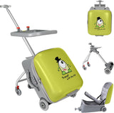 Kids' Luggage,Ride-On Suitcase 20 Inch Expandable Foldable and Rideable Suitcase with Spinner Wheels 2-in-1 Trolley Case & Baby Stroller for Toddler Kids Shopping Travel (Pink)