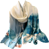 وشاح ساتان عصري وطويل وخفيف الوزن بتصميم رائج مصنوع من حرير ملبيري 100% للنساء من نيويرير