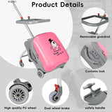 Kids' Luggage,Ride-On Suitcase 20 Inch Expandable Foldable and Rideable Suitcase with Spinner Wheels 2-in-1 Trolley Case & Baby Stroller for Toddler Kids Shopping Travel (Pink)