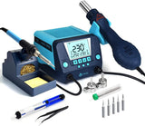 TOAUTO DS882 Soldering Station, 2 in 1 Soldering Iron Hot Air Gun Rework Station Kit with LCD Display,°F /°C, Cool/Hot Air Conversion, Auto Standby & Sleep, Temperature Memory & Lock & Correction