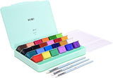 HIMI Gouache Paint, Set of 24 Colors×30ml with Paint Brushes, Unique Jelly Cup Design, Non Toxic for Artist, Student & Beginners, Gouache Watercolor Painting(Green)