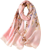 وشاح حريري من واي ام اكس اتش اتش بي، مصنوع من حرير التوت، وشاح شال لف طويل خفيف الوزن …