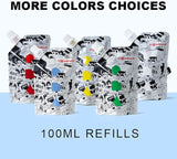 HIMI Gouache Refill Paints, 100 ml Pouch（6 US fl oz）, Single Color Paint for Artists & Hobby Painters, Unique Design In Bags Rich Pigment, Non Fading Art Supplies for Canvas and Paper Painting(White)