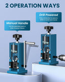 Manual or Drill Powered Wire Stripper Machine, 0.06''-1'' Wire Stripping Machine with Hand Crank or Drill, 65MN Spring Steel Blade Aluminum Frame Wire Peeler for Scrap Copper Recycling