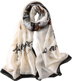 وشاح حريمي حريري الملمس وعصري وطويل وخفيف الوزن من واي إم إكس إتش إتش بي، شال للوقاية من الشمس