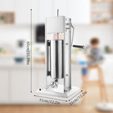 CHAOFLIGHT Sausage Stuffer 5L Stainless Steel Manual Homemade Sausage Maker with 5 Stuffing Tubes Funnel Double Speed Sausage Filler Machine for Commercial Home (5L)