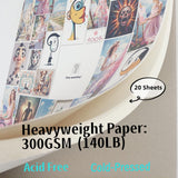 AOOK A3 Watercolor Paper Pad, 11.69X16.53 (140Lb/300Gsm) 20 Sheet Mixed Paper Mat, Top Packaging, Fine Texture, Suitable for Watercolor and Acrylic Art Mats (SX004 A3)