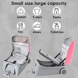 Kids' Luggage,Ride-On Suitcase 20 Inch Expandable Foldable and Rideable Suitcase with Spinner Wheels 2-in-1 Trolley Case & Baby Stroller for Toddler Kids Shopping Travel (Pink)