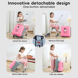 Kids' Luggage,Ride-On Suitcase 20 Inch Expandable Foldable and Rideable Suitcase with Spinner Wheels 2-in-1 Trolley Case & Baby Stroller for Toddler Kids Shopping Travel (Pink)