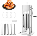 CHAOFLIGHT Sausage Stuffer 5L Stainless Steel Manual Homemade Sausage Maker with 5 Stuffing Tubes Funnel Double Speed Sausage Filler Machine for Commercial Home (5L)